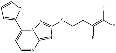 7-(2-FURYL)-2-[(3,4,4-TRIFLUORO-3-BUTENYL)SULFANYL][1,2,4]TRIAZOLO[1,5-A]PYRIMIDINE 结构式