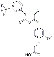 [2-METHOXY-4-[4-OXO-2-THIOXO-3-(3-TRIFLUOROMETHYL-PHENYL)-THIAZOLIDIN-5-YLIDENEMETHYL]-PHENOXY]-ACETIC ACID 结构式