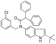 N-(2-TERT-BUTYL-(1H)-INDOL-5-YL)-N-(3-CHLOROBENZYL)DIPHENYLACETAMIDE 结构式