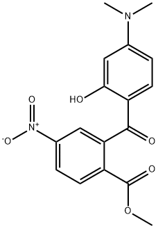 4-DIMETHYLAMINO-2-HYDROXY-2'-METHOXYCARBONYL-5'-NITROBENZOPHENONE 结构式