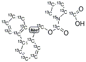 FMOC-PRO-OH [U-13C-15N] 结构式
