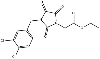 ETHYL 2-[3-(3,4-DICHLOROBENZYL)-2,4,5-TRIOXO-1-IMIDAZOLIDINYL]ACETATE 结构式