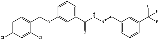 3-[(2,4-DICHLOROBENZYL)OXY]-N'-((E)-[3-(TRIFLUOROMETHYL)PHENYL]METHYLIDENE)BENZENECARBOHYDRAZIDE 结构式