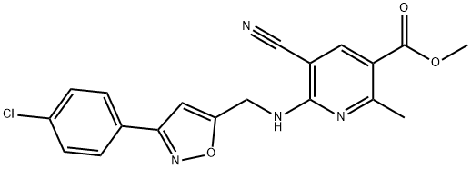 METHYL 6-(([3-(4-CHLOROPHENYL)-5-ISOXAZOLYL]METHYL)AMINO)-5-CYANO-2-METHYLNICOTINATE 结构式