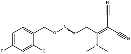 2-[3-([(2-CHLORO-4-FLUOROBENZYL)OXY]IMINO)-1-(DIMETHYLAMINO)PROPYLIDENE]MALONONITRILE 结构式