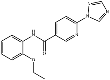 N-(2-ETHOXYPHENYL)-6-(1H-1,2,4-TRIAZOL-1-YL)NICOTINAMIDE 结构式