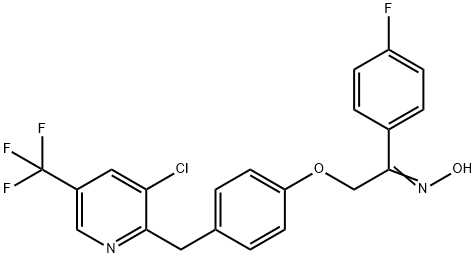 2-(4-([3-CHLORO-5-(TRIFLUOROMETHYL)-2-PYRIDINYL]METHYL)PHENOXY)-1-(4-FLUOROPHENYL)-1-ETHANONE OXIME 结构式