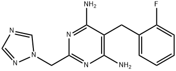 5-(2-FLUOROBENZYL)-2-(1H-1,2,4-TRIAZOL-1-YLMETHYL)-4,6-PYRIMIDINEDIAMINE 结构式