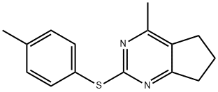 4-METHYL-2-[(4-METHYLPHENYL)SULFANYL]-6,7-DIHYDRO-5H-CYCLOPENTA[D]PYRIMIDINE 结构式