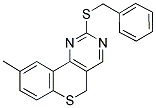 2-(BENZYLSULFANYL)-9-METHYL-5H-THIOCHROMENO[4,3-D]PYRIMIDINE 结构式