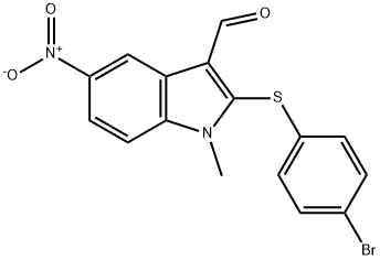 2-[(4-BROMOPHENYL)SULFANYL]-1-METHYL-5-NITRO-1H-INDOLE-3-CARBALDEHYDE 结构式