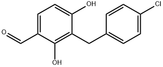 3-(4-CHLOROBENZYL)-2,4-DIHYDROXYBENZENECARBALDEHYDE 结构式