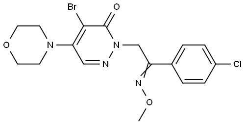4-Bromo-2-[2-(4-chlorophenyl)-2-(methoxyimino)ethyl]-5-morpholino-3(2H)-pyridazinone 结构式