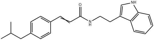 N-[2-(1H-INDOL-3-YL)ETHYL]-3-(4-ISOBUTYLPHENYL)ACRYLAMIDE 结构式