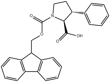 FMOC-(2S,3R)-3-苯基吡咯烷-2-羧酸 结构式