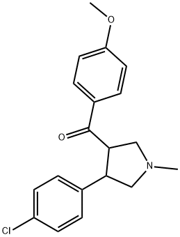 [4-(4-Chlorophenyl)-1-methyltetrahydro-1H-pyrrol-3-yl](4-methoxyphenyl)methanone 结构式