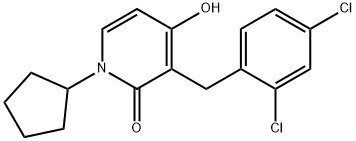 1-CYCLOPENTYL-3-(2,4-DICHLOROBENZYL)-4-HYDROXY-2(1H)-PYRIDINONE 结构式