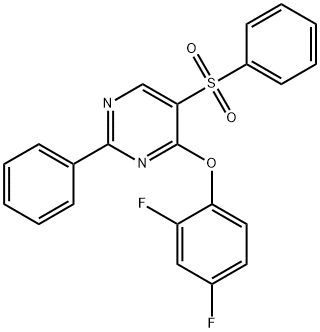 4-(2,4-DIFLUOROPHENOXY)-2-PHENYL-5-(PHENYLSULFONYL)PYRIMIDINE 结构式