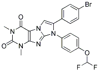 7-(4-BROMOPHENYL)-8-[4-(DIFLUOROMETHOXY)PHENYL]-1,3-DIMETHYL-1H-IMIDAZO[2,1-F]PURINE-2,4(3H,8H)-DIONE 结构式