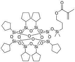 3-[(3,5,7,9,11,13,15-HEPTACYCLOPENTYLPENTACYCLO[9.5.1.13,9.15,15.17,13]OCTASILOXAN-1-YLOXY)DIMETHYLSILYL]PROPYL METHACRYLATEYLATE 结构式