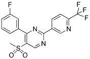 4-(3-FLUOROPHENYL)-5-(METHYLSULPHONYL)-2-[6-(TRIFLUOROMETHYL)PYRIDIN-3-YL]PYRIMIDINE 结构式