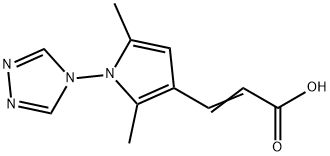 (E)-3-[2,5-DIMETHYL-1-(4H-1,2,4-TRIAZOL-4-YL)-1H-PYRROL-3-YL]-2-PROPENOIC ACID 结构式