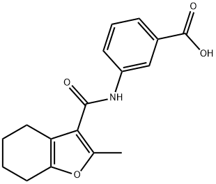 3-[(2-METHYL-4,5,6,7-TETRAHYDRO-BENZOFURAN-3-CARBONYL)-AMINO]-BENZOIC ACID 结构式
