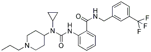 N-CYCLOPROPYL-N-(1-PROPYLPIPERIDIN-4-YL)-N'-[2-(((3-(TRIFLUOROMETHYL)BENZYL)AMINO)CARBONYL)PHENYL]UREA 结构式