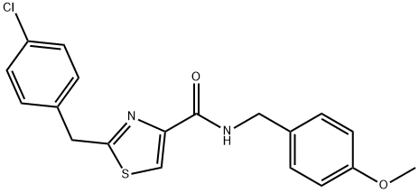 2-(4-CHLOROBENZYL)-N-(4-METHOXYBENZYL)-1,3-THIAZOLE-4-CARBOXAMIDE 结构式