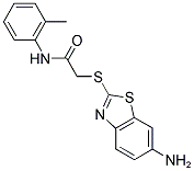 2-[(6-Amino-1,3-benzothiazol-2-yl)sulfanyl]-N-(2-methylphenyl)acetamide 结构式