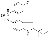 4-CHLORO-N-[2-(1,1-DIMETHYLPROPYL)-1H-INDOL-5-YL]BENZENESULPHONAMIDE 结构式