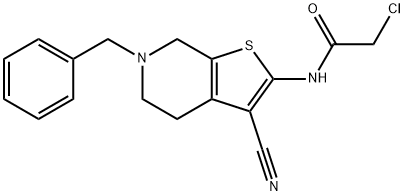 2-氯-N-[3-氰基-6-(苯基甲基)-5,7-二氢-4H-噻吩并[5,4-C]吡啶-2-基]乙酰胺 结构式