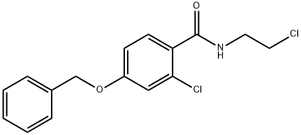 4-(BENZYLOXY)-2-CHLORO-N-(2-CHLOROETHYL)BENZENECARBOXAMIDE 结构式