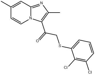 2-[(2,3-DICHLOROPHENYL)SULFANYL]-1-(2,7-DIMETHYLIMIDAZO[1,2-A]PYRIDIN-3-YL)-1-ETHANONE 结构式