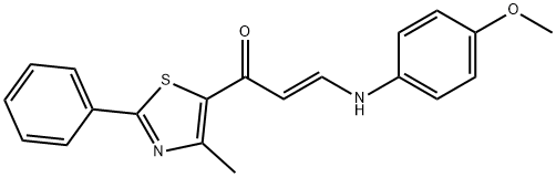 (E)-3-(4-METHOXYANILINO)-1-(4-METHYL-2-PHENYL-1,3-THIAZOL-5-YL)-2-PROPEN-1-ONE 结构式