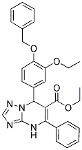 ETHYL 7-(4-(BENZYLOXY)-3-ETHOXYPHENYL)-5-PHENYL-4,7-DIHYDRO-[1,2,4]TRIAZOLO[1,5-A]PYRIMIDINE-6-CARBOXYLATE 结构式