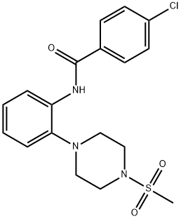 4-Chloro-N-(2-[4-(methylsulfonyl)piperazino]phenyl)benzenecarboxamide 结构式