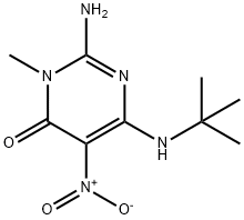 2-AMINO-6-((1,1-DIMETHYLETHYL)AMINO)-5-(NITRO)-3-METHYLPYRIMIDIN-4(3H)-ONE 结构式