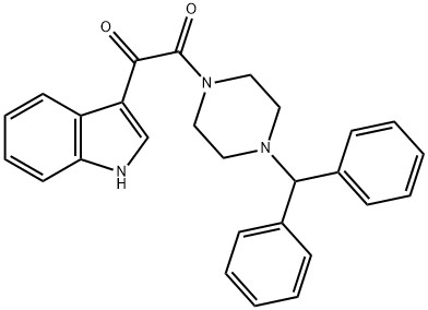 2-(4-(DIPHENYLMETHYL)PIPERAZINYL)-1-INDOL-3-YLETHANE-1,2-DIONE 结构式