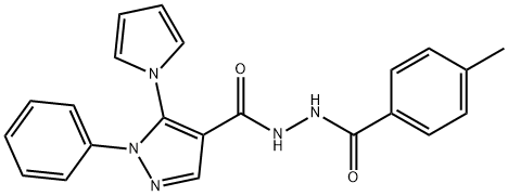 N'-(4-METHYLBENZOYL)-1-PHENYL-5-(1H-PYRROL-1-YL)-1H-PYRAZOLE-4-CARBOHYDRAZIDE 结构式