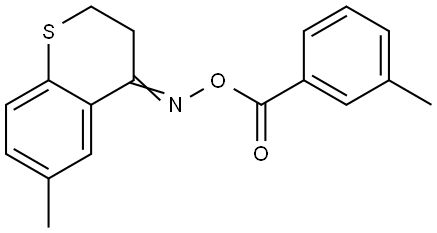 6-Methyl-4-([(3-methylbenzoyl)oxy]imino)thiochromane 结构式