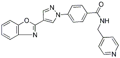 4-[4-(Benzoxazol-2-yl)-1H-pyrazol-1-yl]-N-(4-pyridinylmethyl)benzamide 结构式