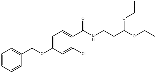 4-(BENZYLOXY)-2-CHLORO-N-(3,3-DIETHOXYPROPYL)BENZENECARBOXAMIDE 结构式