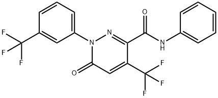 6-OXO-N-PHENYL-4-(TRIFLUOROMETHYL)-1-[3-(TRIFLUOROMETHYL)PHENYL]-1,6-DIHYDRO-3-PYRIDAZINECARBOXAMIDE 结构式