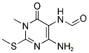 4-AMINO-1-METHYL-2-(METHYLSULFANYL)-6-OXO-1,6-DIHYDROPYRIMIDIN-5-YLFORMAMIDE 结构式