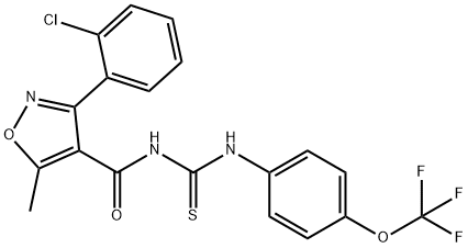 1-(3-(2-CHLOROPHENYL)-5-METHYLISOXAZOL-4-YLCARBONYL)-3-(4-(TRIFLUOROMETHOXY)PHENYL)THIOUREA 结构式