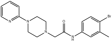 N-(4-BROMO-3-METHYLPHENYL)-2-[4-(2-PYRIDINYL)PIPERAZINO]ACETAMIDE 结构式