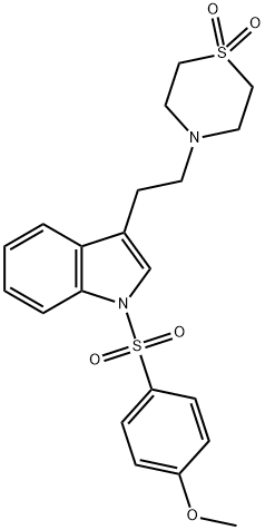 4-(2-(1-[(4-METHOXYPHENYL)SULFONYL]-1H-INDOL-3-YL)ETHYL)-1LAMBDA6,4-THIAZINANE-1,1-DIONE 结构式