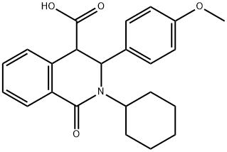 2-CYCLOHEXYL-3-(4-METHOXYPHENYL)-1-OXO-1,2,3,4-TETRAHYDRO-4-ISOQUINOLINECARBOXYLIC ACID 结构式