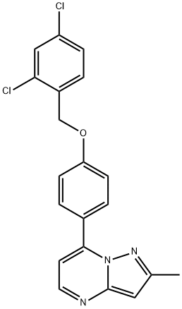 2,4-DICHLOROBENZYL 4-(2-METHYLPYRAZOLO[1,5-A]PYRIMIDIN-7-YL)PHENYL ETHER 结构式